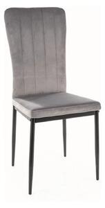 Scaun VIGO, gri/negru, stofa catifelata/metal 44x38x97 cm