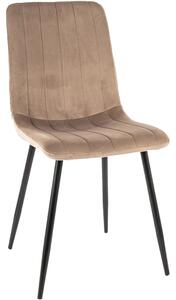 Scaun ALAN, bej/negru, stofa catifelata/metal, 45x39x91 cm