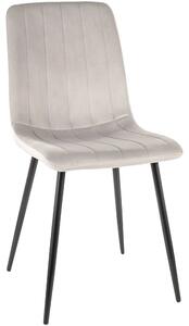 Scaun ALAN, gri deschis/negru, stofa catifelata/metal, 45x39x91 cm