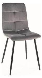 Scaun IVO, gri/negru, stofa catifelata/metal, 45x39x91 cm
