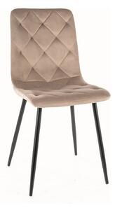 Scaun JERRY, bej/negru, stofa clasica/metal, 45x39x91 cm