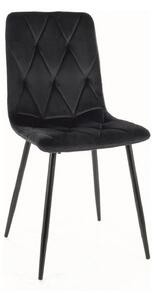 Scaun TOM, negru, stofa catifelata/metal, 45x39x91 cm