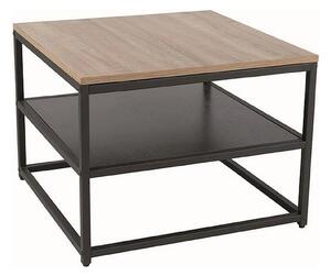 Masuta cafea AMBER B, stejar/negru, metal, 55x55x42 cm