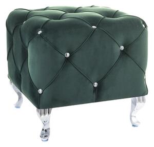 Taburet HESTIA K, stofa catifelata verde - Bluvel 78, 50x50x46 cm