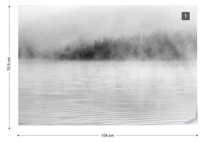 Fototapet- Ceață peste Lac – Alb-Negru