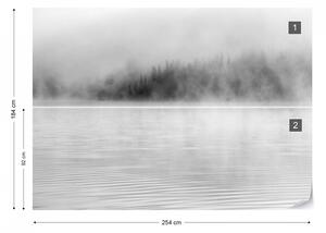 Fototapet- Ceață peste Lac – Alb-Negru
