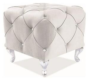 Taburet HESTIA K, stofa catifelata gri deschis - Bluvel 03, 50x50x46 c