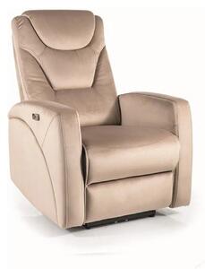 Fotoliu recliner KRONOS, stofa catifelata bej- Bluvel 40, 79x94/159x10