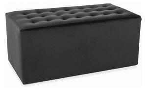 Taburet LORI 2, stofa catifelata negru - Bluvel 19, 76x39x34 cm