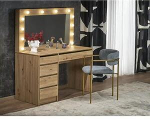 Masa de toaleta HOLLYWOOD XL, stejar artisan, PAL laminat, cu oglinda