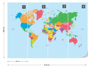 Fototapet Political World Map