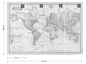 Vintage World Map Monochrome