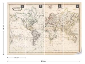 Vintage World Map Sepia