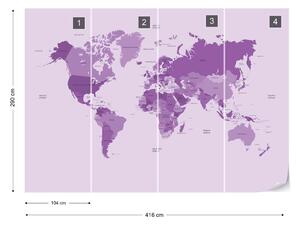 Political World Map Purple