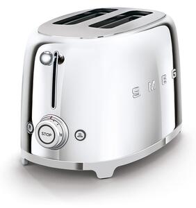 Toaster 2 sloturi TSF01SSEU, Cromat, Retro 50, SMEG