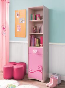 Biblioteca din pal, pentru copii Little Princess Pink / Nature, l38xA35xH173 cm