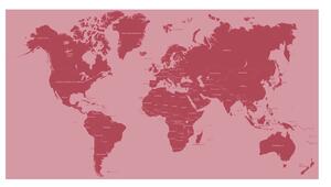 Fototapet Modern World Map Red
