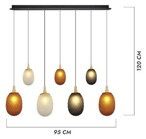 Lustră suspendată pe cablu CACTUS 7xG9/5W/230V, cupru/gri/alb