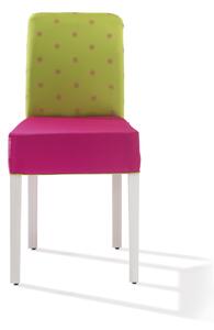 Scaun pentru copii, tapitat cu stofa cu picioare din lemn Ribbon Pink / Green, l43xA49xH87 cm