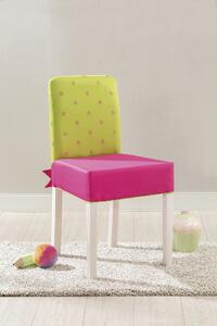 Scaun pentru copii, tapitat cu stofa cu picioare din lemn Ribbon Pink / Green, l43xA49xH87 cm