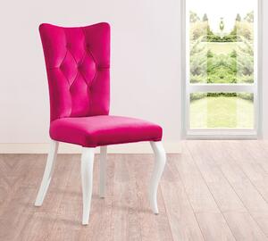Scaun pentru copii, tapitat cu stofa si picioare din lemn Rosa Pink, l55xA56xH84 cm