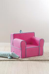 Fotoliu pentru copii tapitat cu stofa Comfort Pink, l61xA49xH52 cm