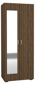 Dulap haaus Nero, 2 Usi, oglinda, Stejar Bronz, 80 x 52 x 200 cm