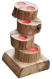 Tower lumanare din lemn natural decorativ