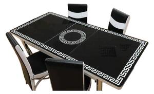 Set Masa Extensibila cu 4 scaune,negru vrs ,masa ext.170x80cm