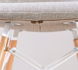Scaun pentru copii tapitat cu stofa si picioare din lemn Dynamic Grej, l50xA50xH85 cm