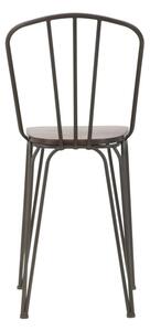 Set 2 scaune de bar din lemn de ulm si metal Harlem Natural / Gri, l54xA45xH102 cm