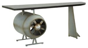 Masa de birou din metal si MDF Aviator Gri, L181xl70,5xH71 cm