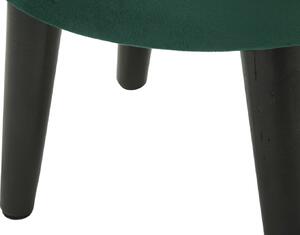 Taburet tapitat cu stofa, cu picioare din lemn Paris Verde inchis, Ø35xH40,5 cm