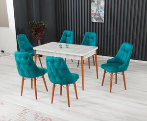 Set Masa Extensibila cu 6 scaune, Amazon Modella Turcoaz