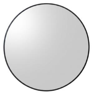 Oglindă rotundă de perete cu ramă metalică, Ø 70 cm, neagră