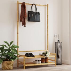 Cuier pentru haine cu rafturi, 103x40x183 cm, bambus