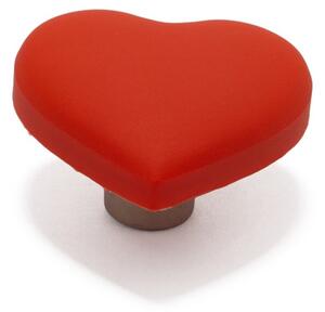Buton mobilier copii Inimioara rosie, 41x41x24 mm
