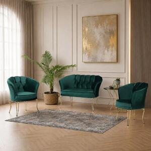 Set canapea Viena Homs textil verde-auriu,30703