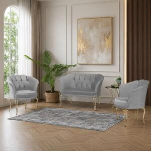 Set canapea Viena 2+1+1Homs textil gri-auriu,30703