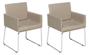 Set de 2 scaune tapitate Gomez, bej, 54 x 47 cm