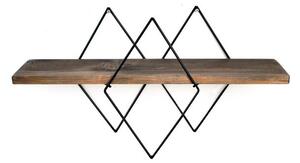 Etajera Eberle, metal/lemn, maro, 36 x 60 x 14 cm