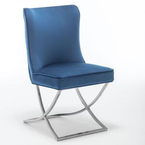 Scaun Shaffer, metal, crom/albastru, 95 x 53 x 60 cm
