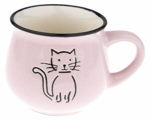 Cană ceramică Cat 230 ml, roz