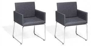 Set de 2 scaune Gomez, gri/argintii, 54 x 58 x 81 cm