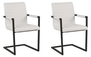 Set de 2 scaune Buford, bej/negru, 52 x 54 x 87 cm