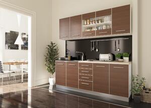 Bucatarie haaus Riga, Pin Inchis/Alb, L 200 cm