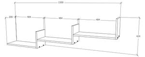Etajera haaus Step, Lemn Natural, 150 x 20 x 42 cm