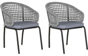 Set de 2 scaune de gradina Palmi, gri, 55 x 44 x 52 cm