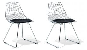 Set de 2 scaune Harlan, argintiu, 57 x 54 x 77 cm