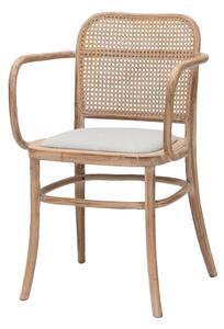Scaun dining bej din rattan si panza Bruno